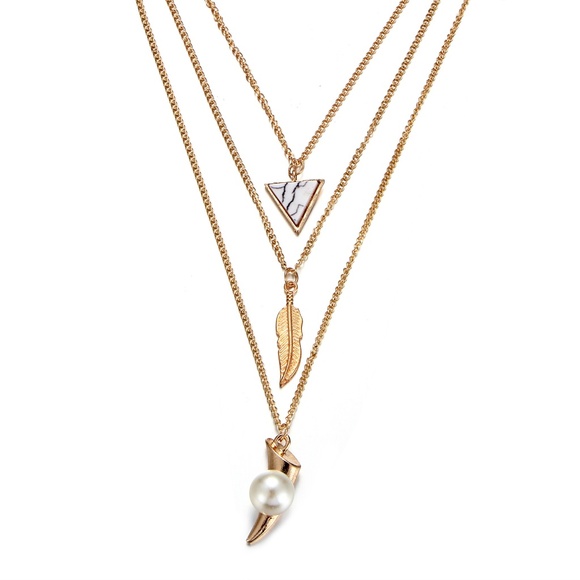 NEW Boho Triple Layer Necklace - Picture 3 of 7